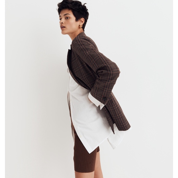 New MADEWELL Caldwell Double-Breasted Blazer in Hedden Plaid - Picture 3 of 6